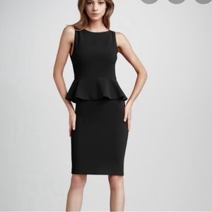 Alice + Olivia Tracey Peplum Black Zipper Dress